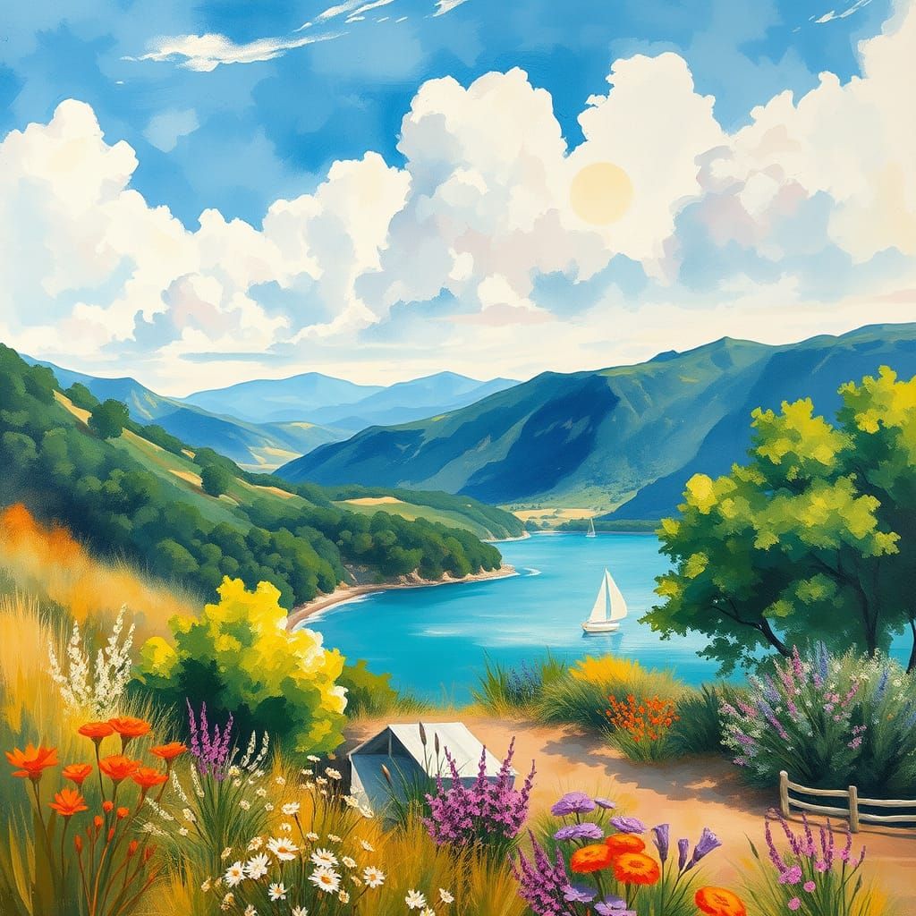 Summer Masterpiece in Vibrant Gouache