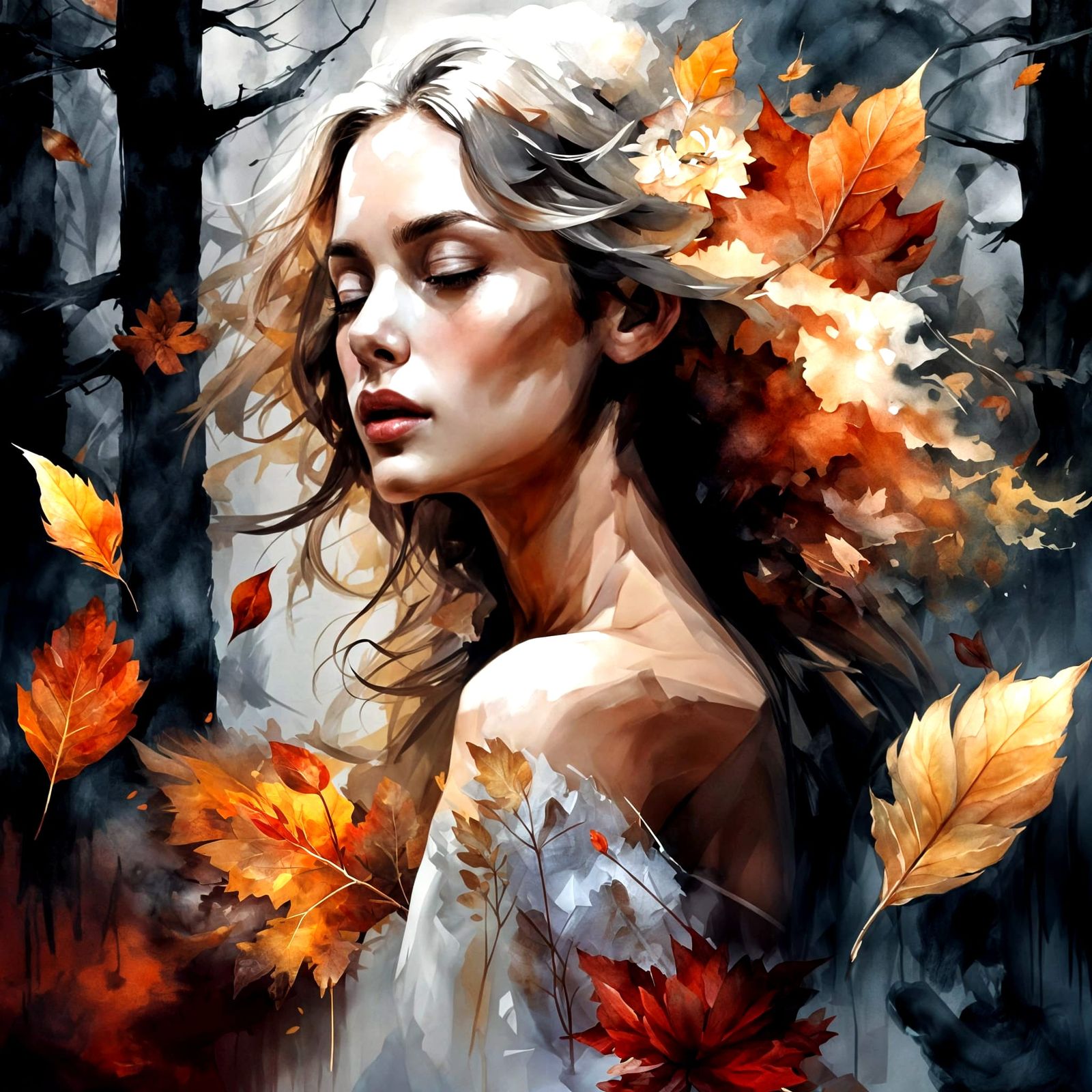 Melancholic Beauty in Layered Paper Forest