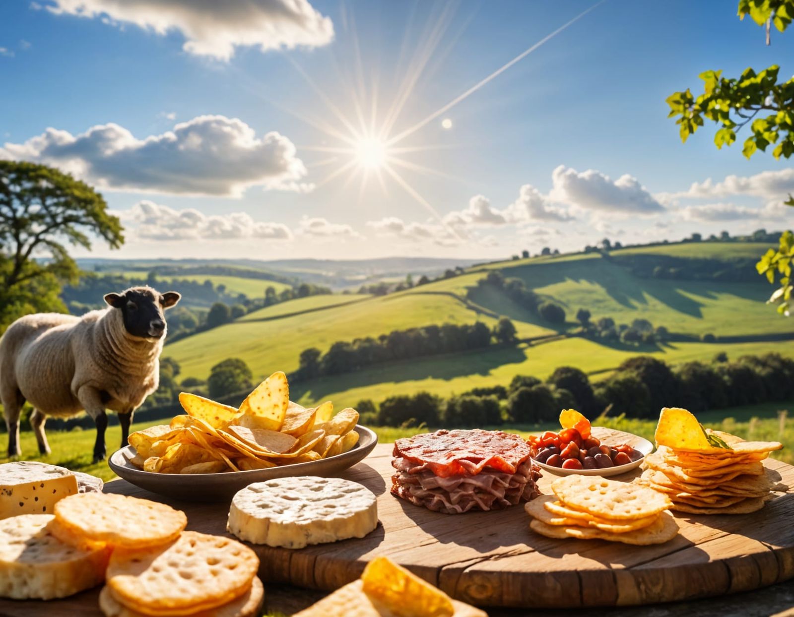 Epic English Countryside Scene with Sheep's Cheese and Beef ...