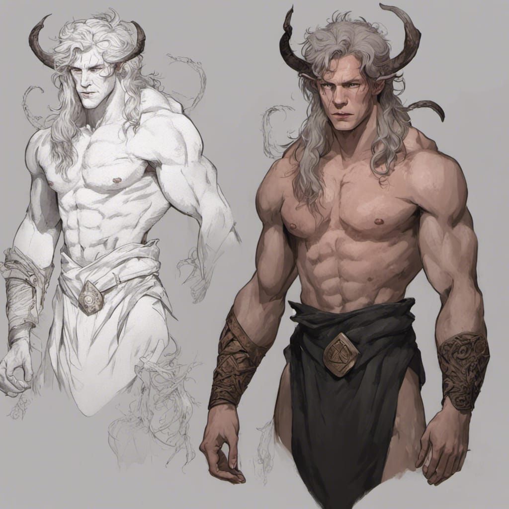 Warlock Satyr in Dark Fantasy Style