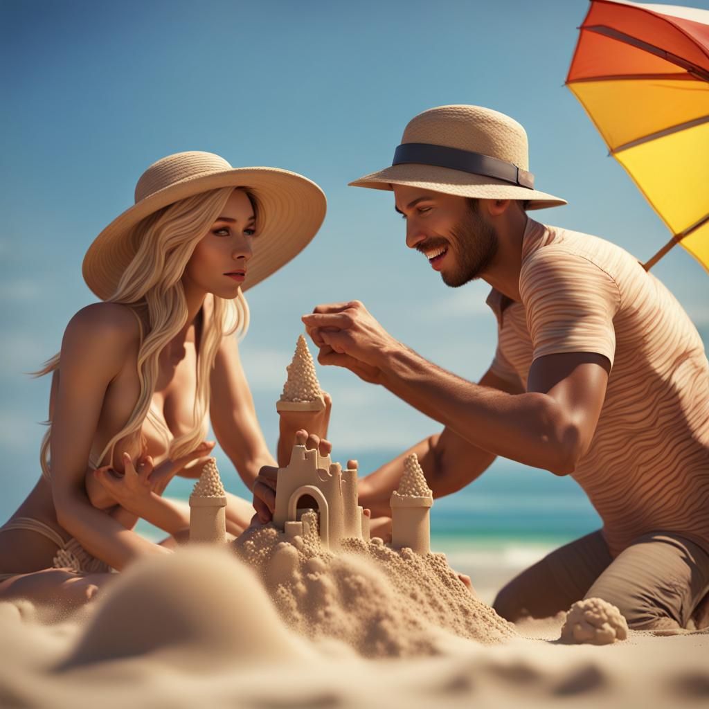 Cinematic scene - extreme close up, dolly shot: Couple build...