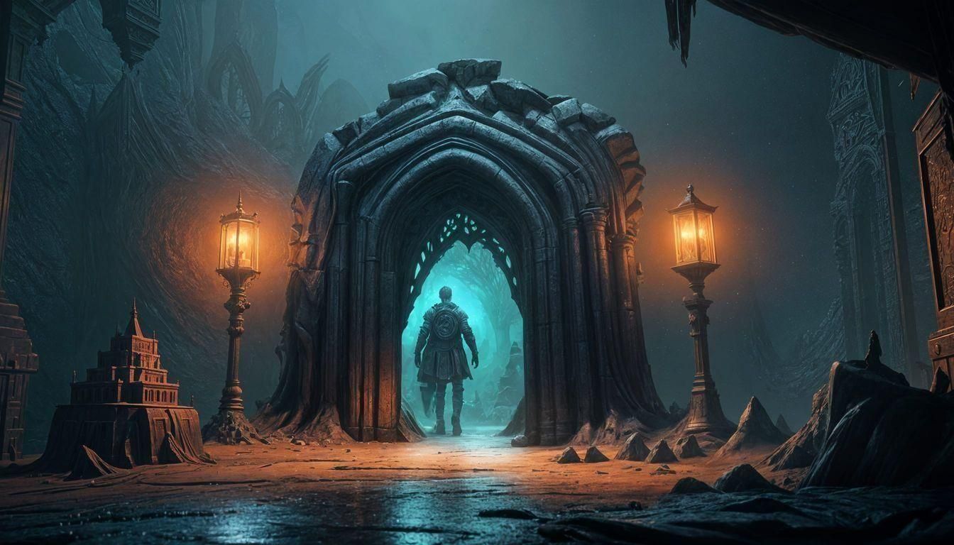 Turquoise Portal: Detailed Fantasy Concept Art