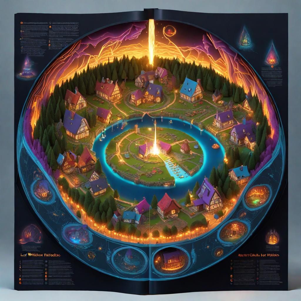 Magical Glowing 3D Witch Map in Notebook