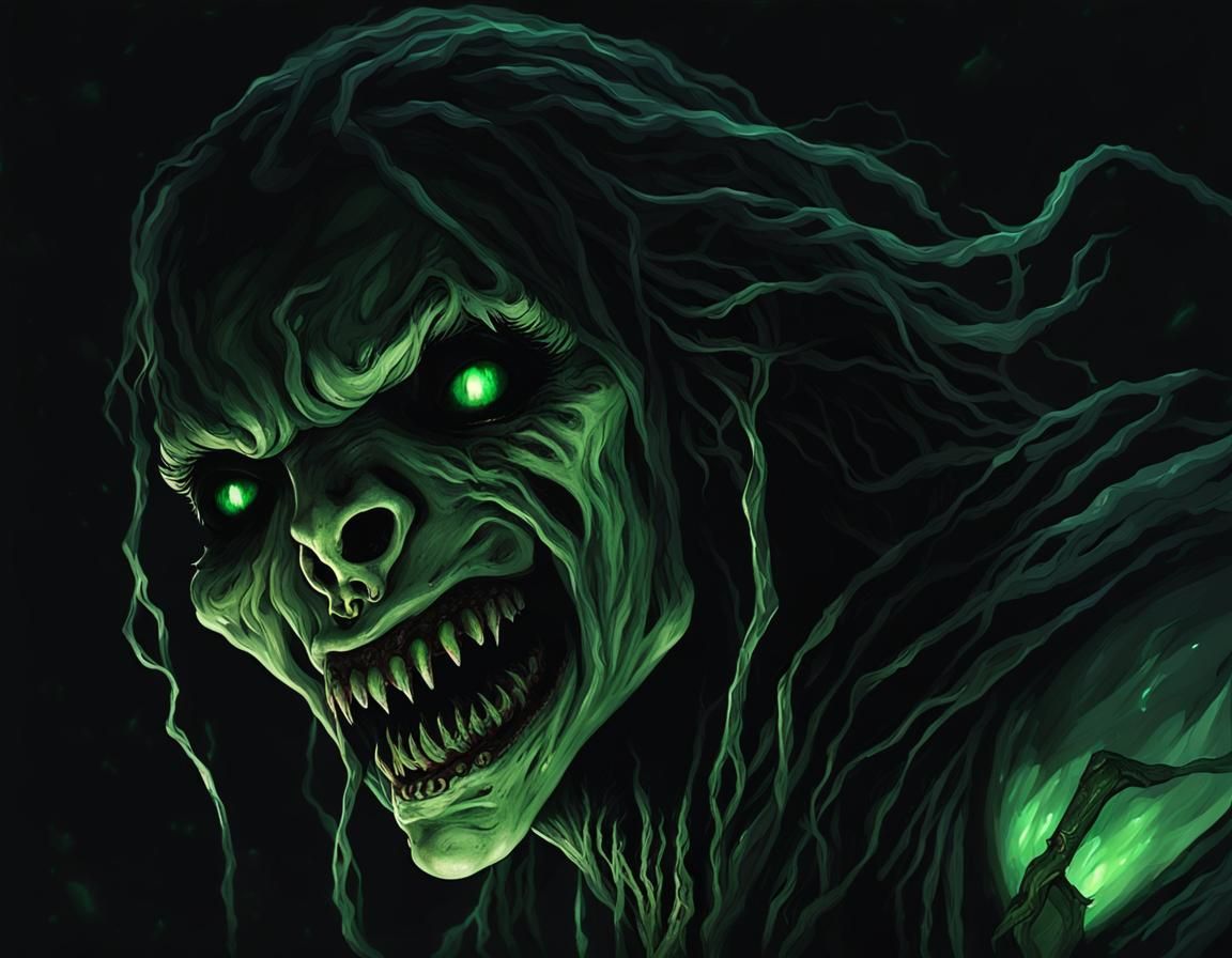 Dreadful Banshee Screeching in the Dark: Horror Art