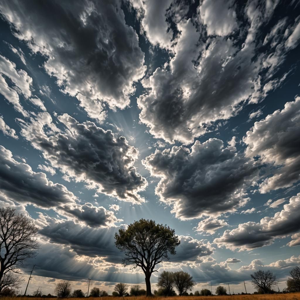 Melancholic Figure Gazing Skyward in Hyperrealistic Detail