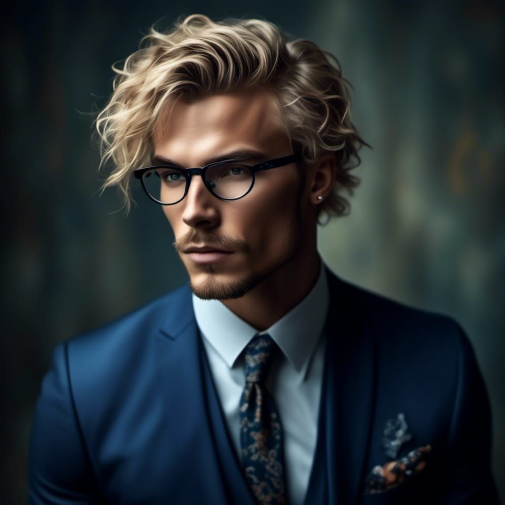 Tattooed Male Model Portrait in Designer Suit
