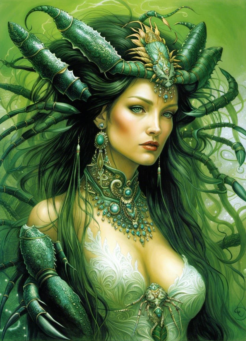 Zodiac Cancer: Lobster Queen in Digital Art