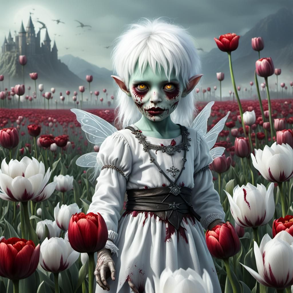 Detailed Matte Painting of a Zombie Fairy