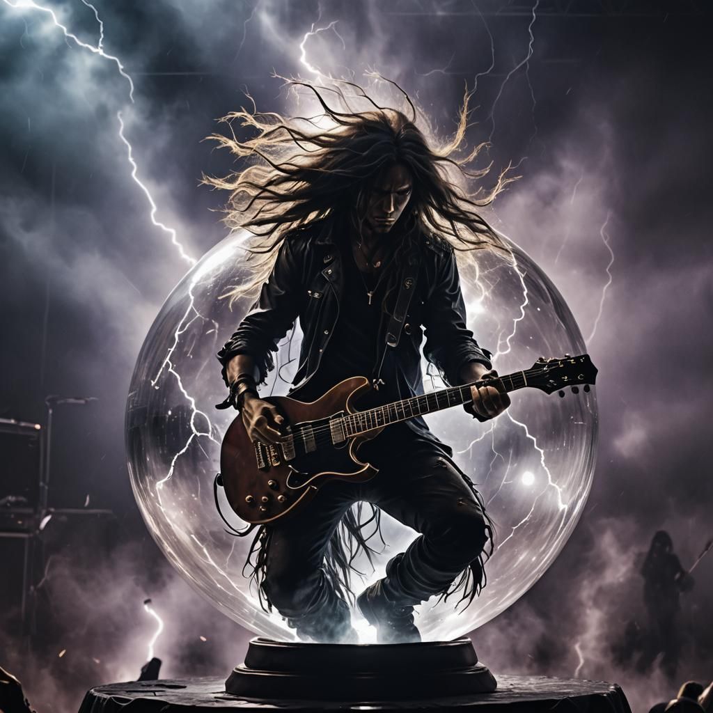 Heavy Metal Concert in Glass Sphere with Lightning
