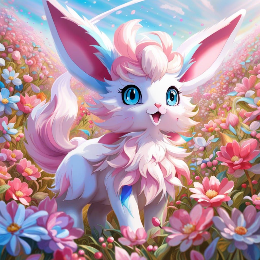 Floral Fantasy Portrait of Sylveon (Reimagined)
