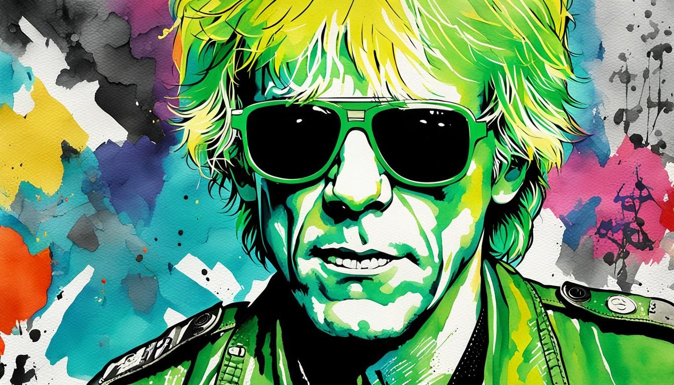 Stewart Copeland Portrait with Berlin Wall Graffiti