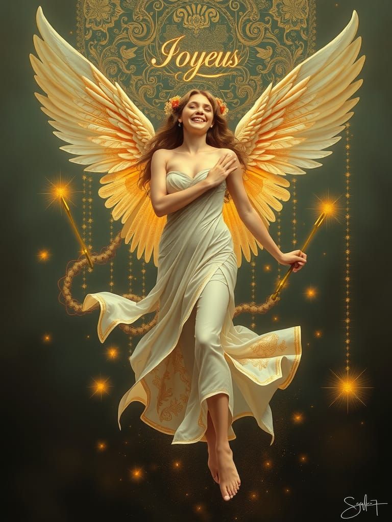 Ethereal Angelic Figure Radiates Joy