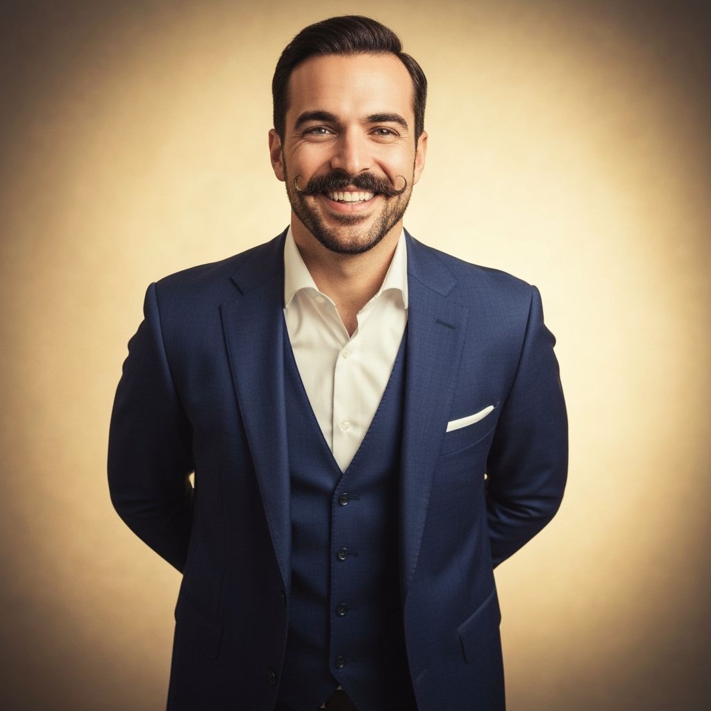 Confident Man in Suit, Rembrandt-Style Portrait