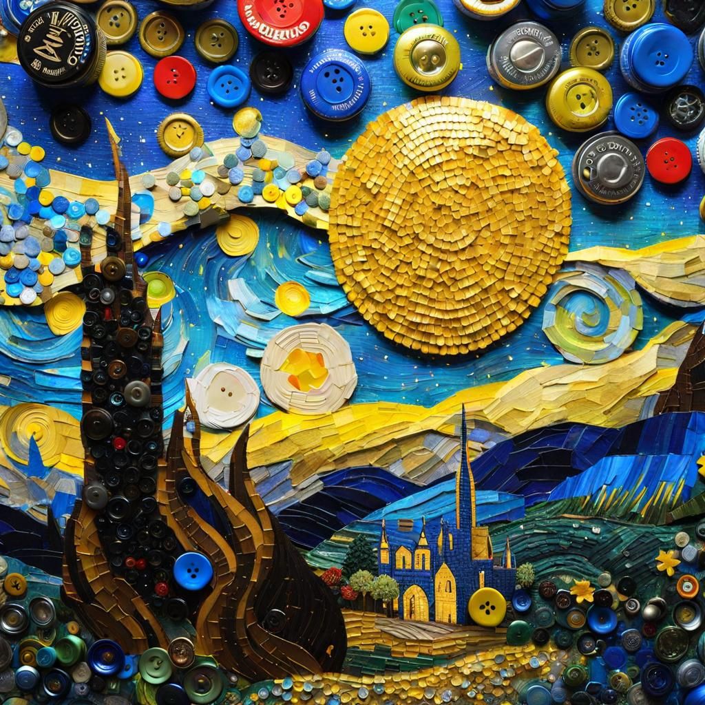 Starry Night Recycled: A Mosaic Collage