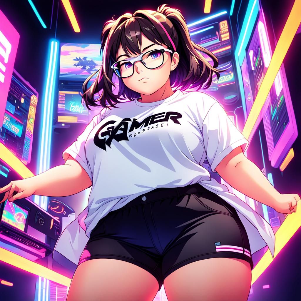 Anime Woman in Gamer's Paradise, Studio Trigger Style