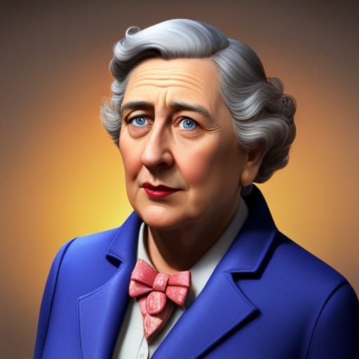 Agatha Christie as Pixar-Style 3D Art