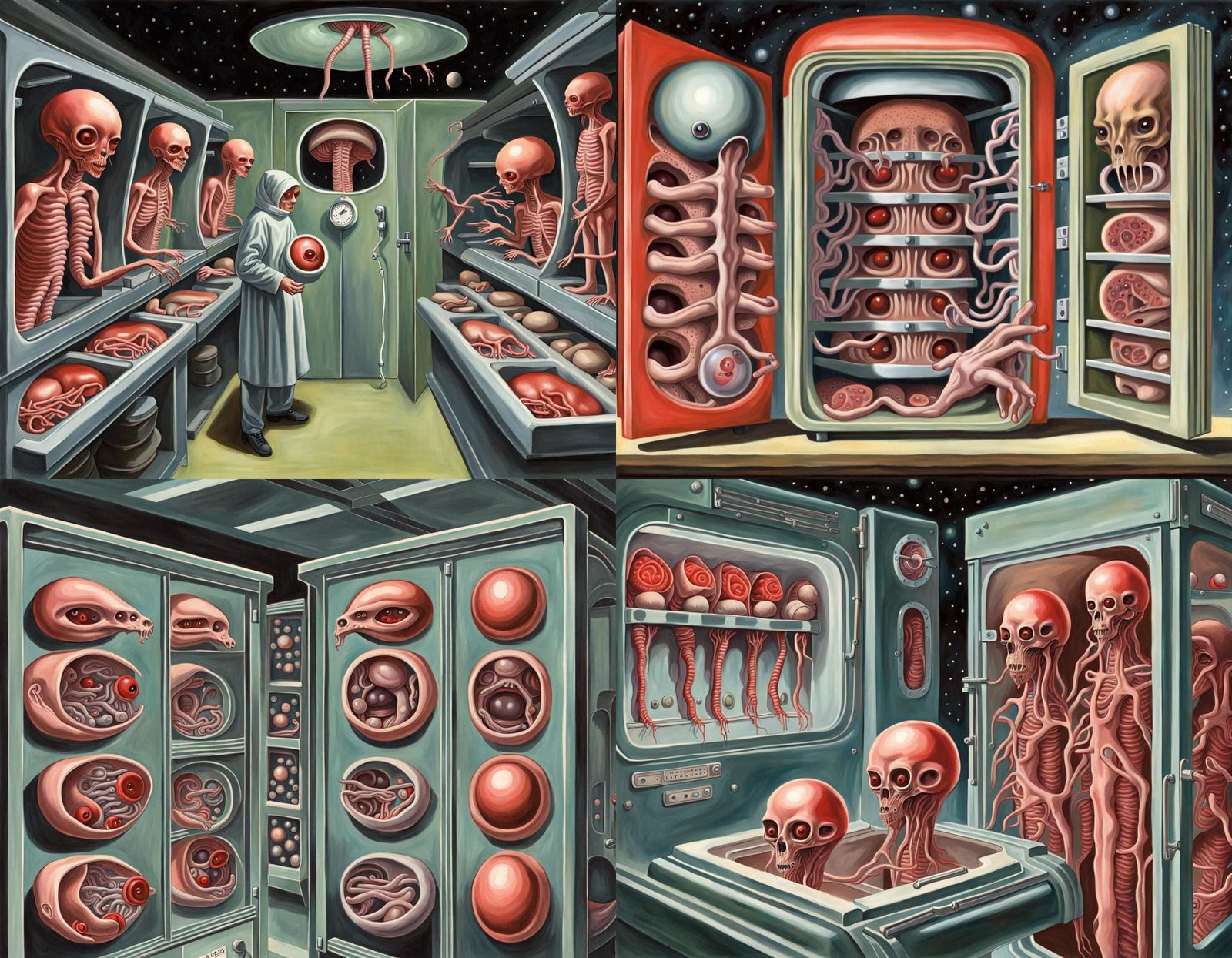 Surreal Interplanetary Scene in Ladybird Book Style