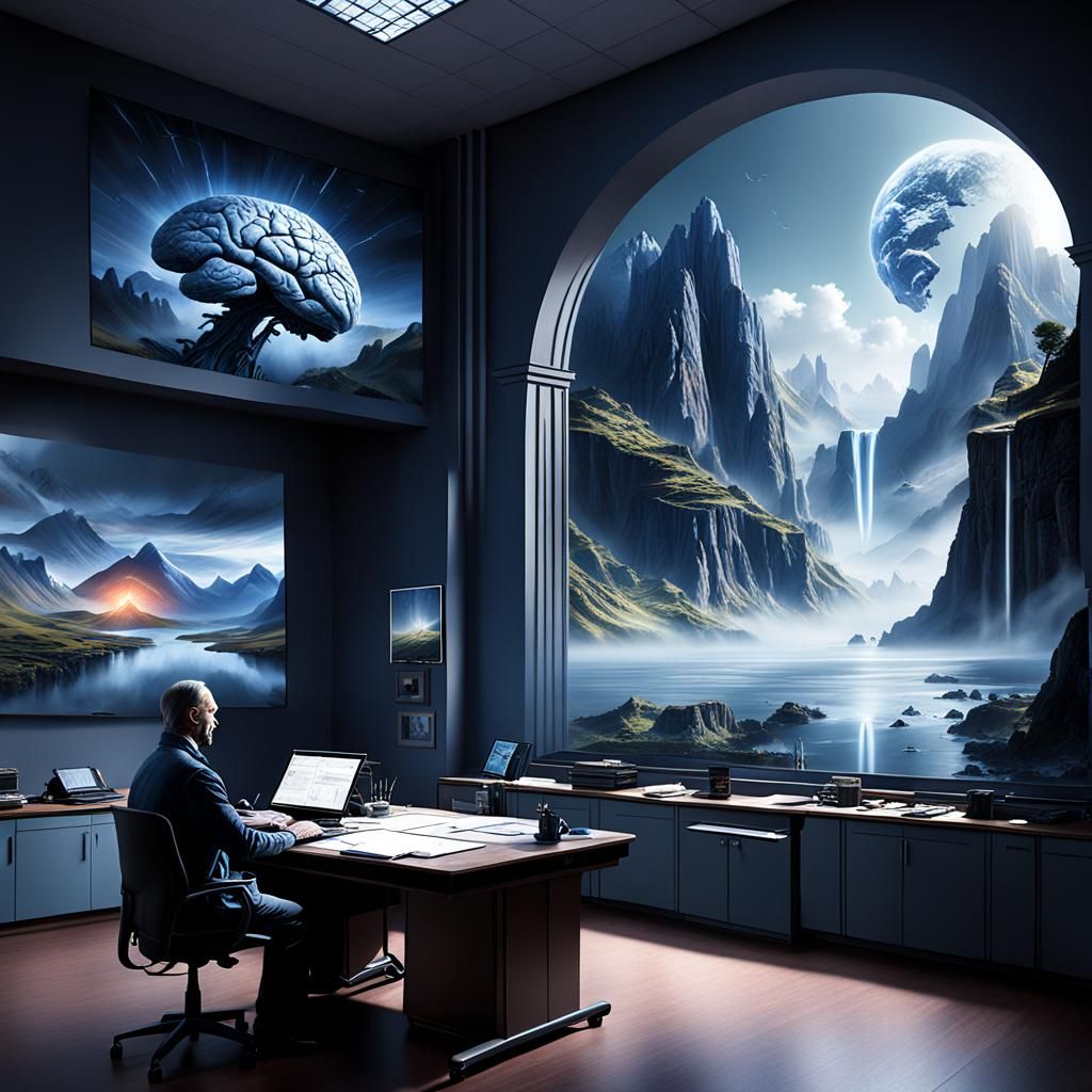 Intense Neurographic Matte Painting