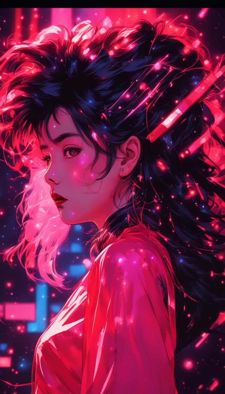 Kaoru Akimoto from Shambara with eighties hairstyle