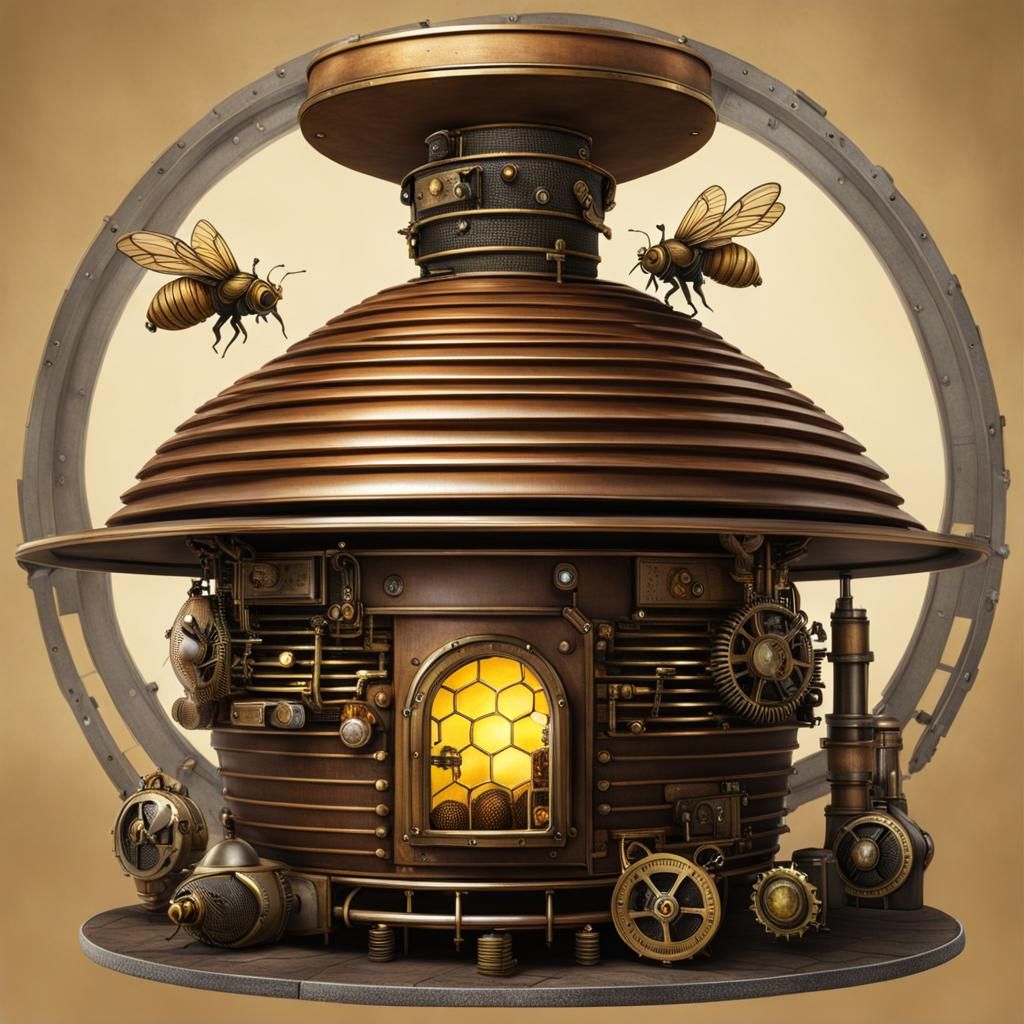 Photorealistic Steampunk Beehive