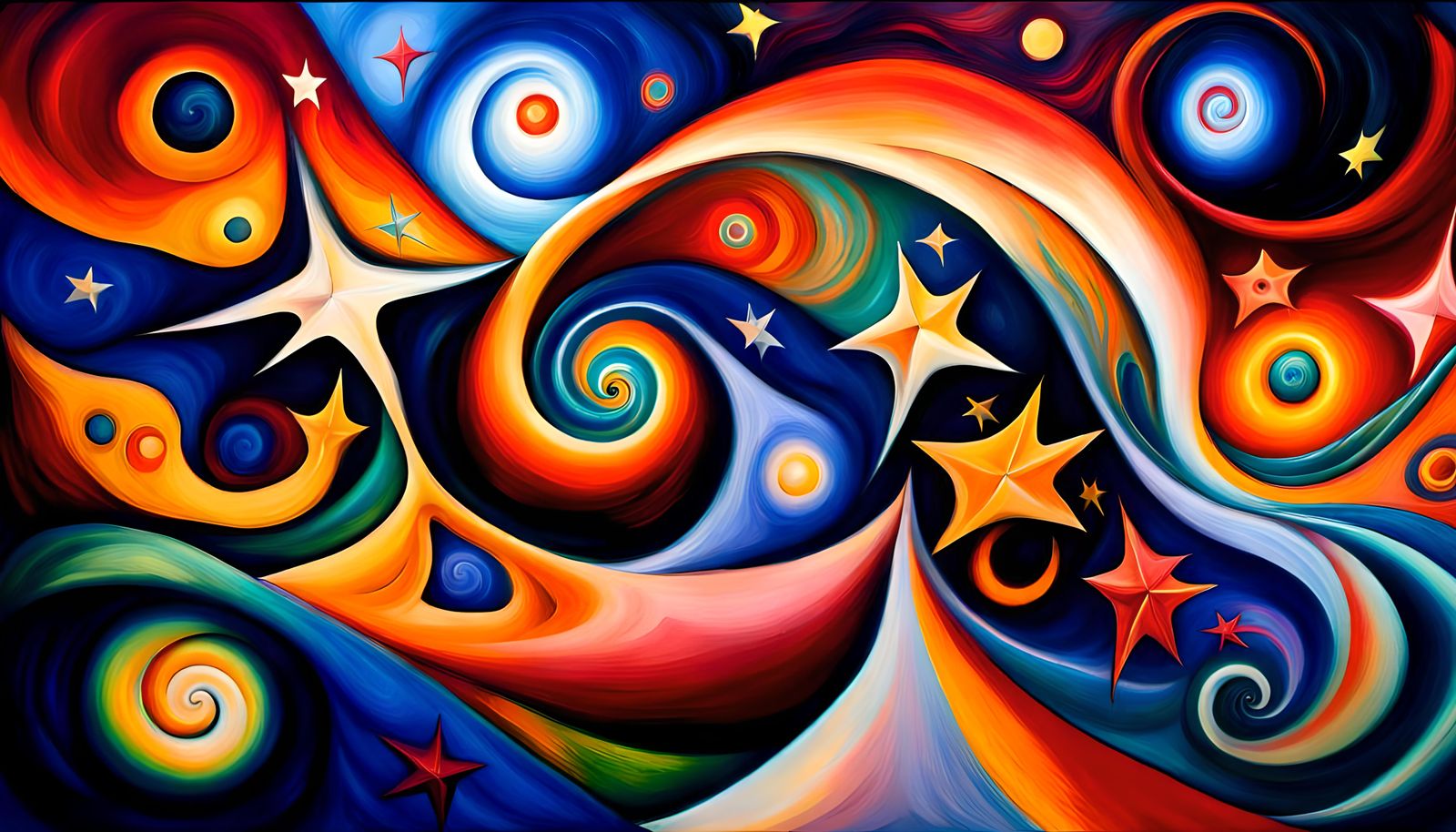 Cosmic Star Cluster in Impasto Oil Style