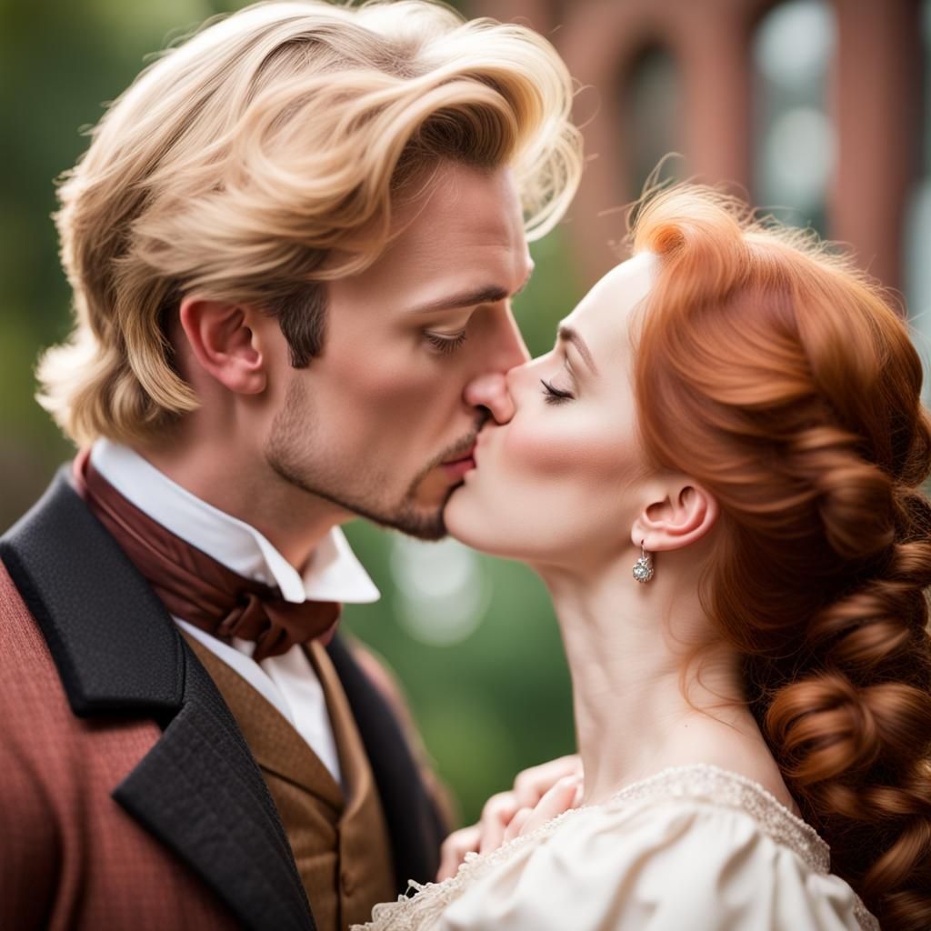 Victorian Romance: A Kiss in Natural Light