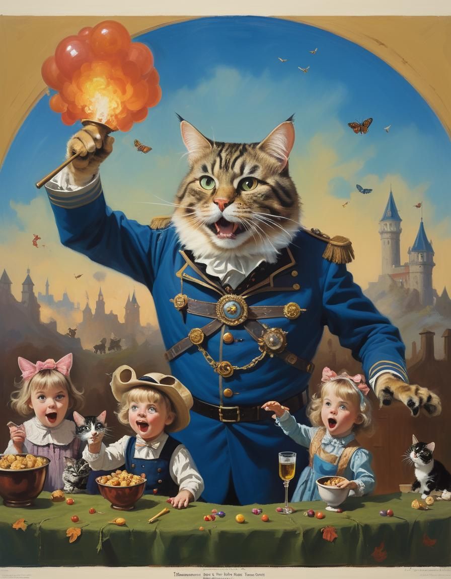 Whimsical Family Event Poster with Cats