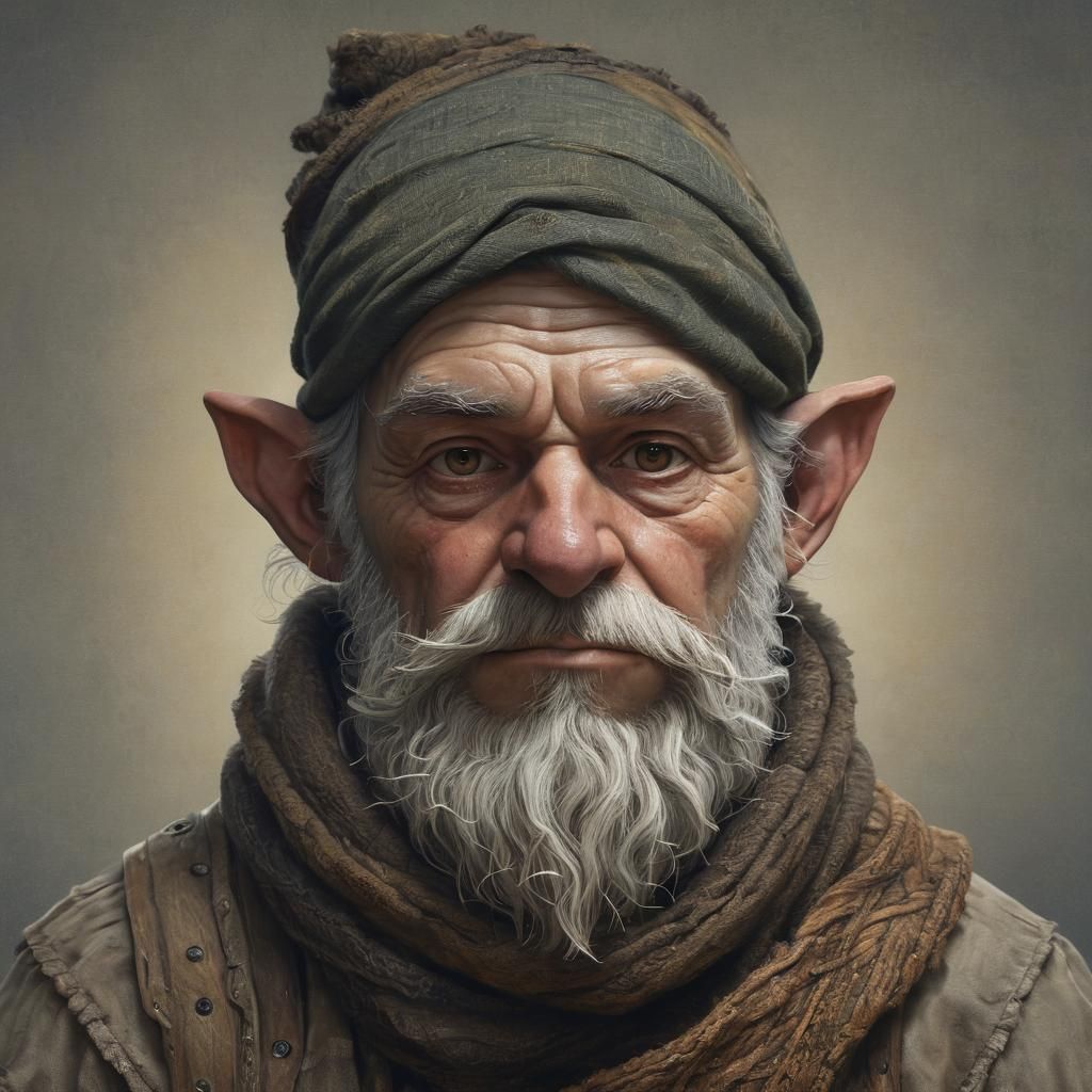 Gnome Cleric Portrait in Oil Painting Style