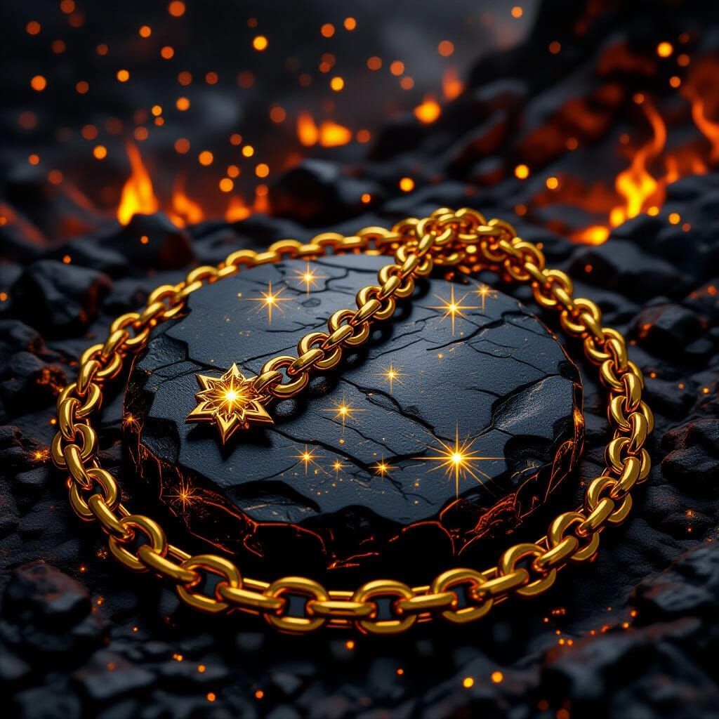 Golden Chain on Hellscape Table, in Sci-Fi Style