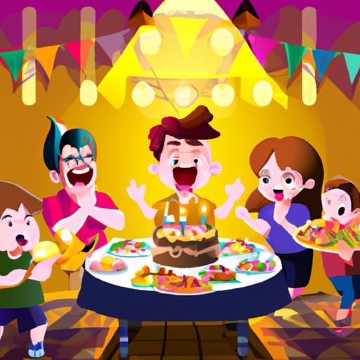 Joyful Birthday Celebration with Woodland Creatures