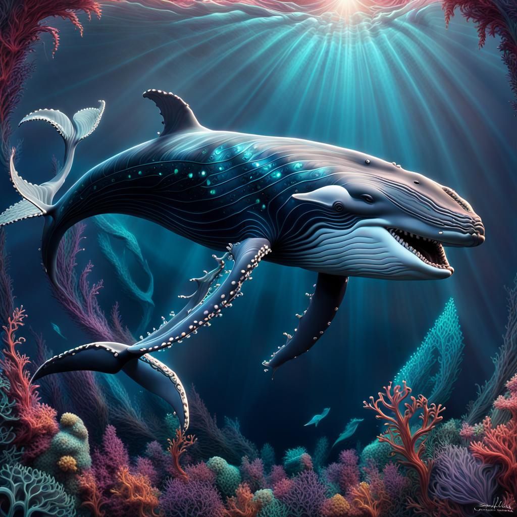 gothic fractal majestic humpback whale