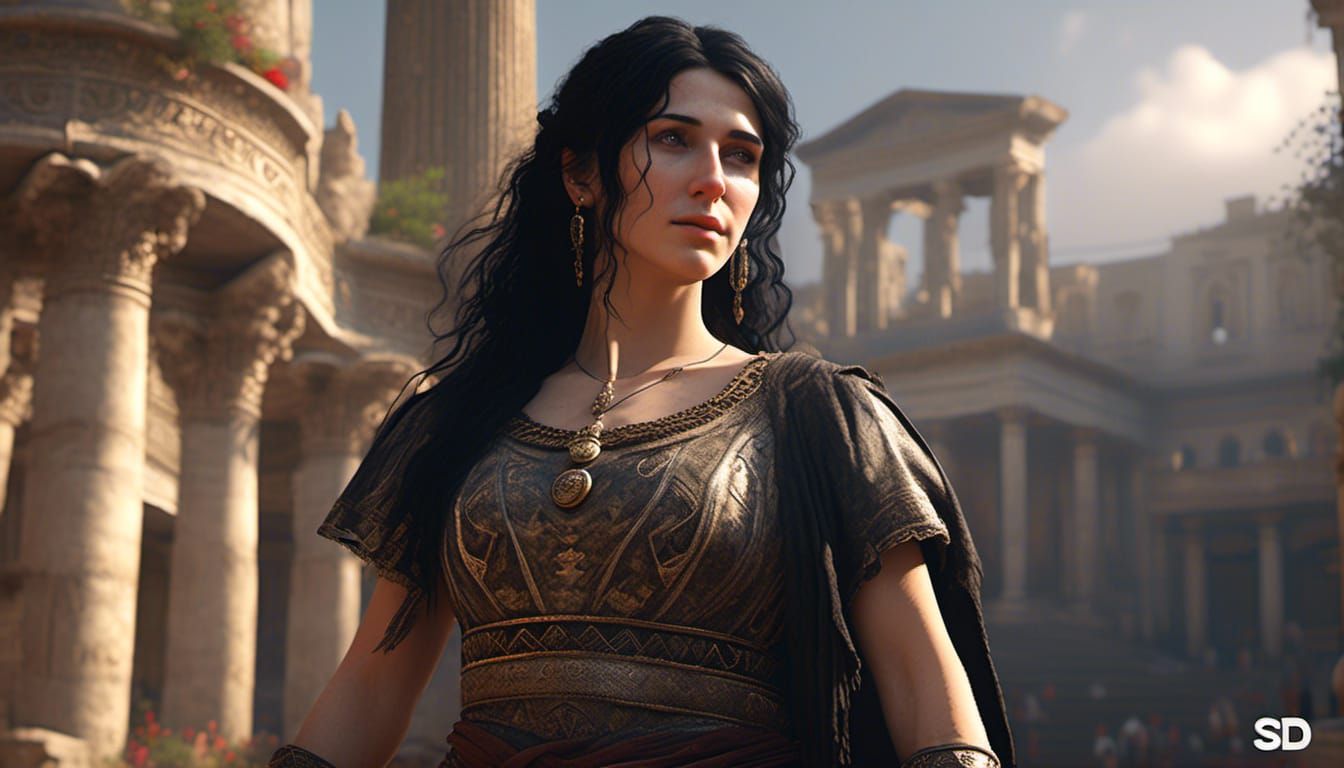 Hyperrealistic Portrait of Jewish Woman in Rome