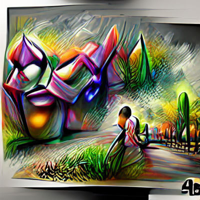 Colorful Abstract Art in Acrylic and Airbrush Style