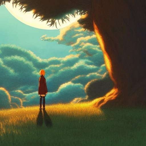 Anime Key Visual Inspired by Studio Ghibli