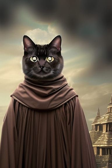 Cat in Robes: Epic Digital Matte Painting