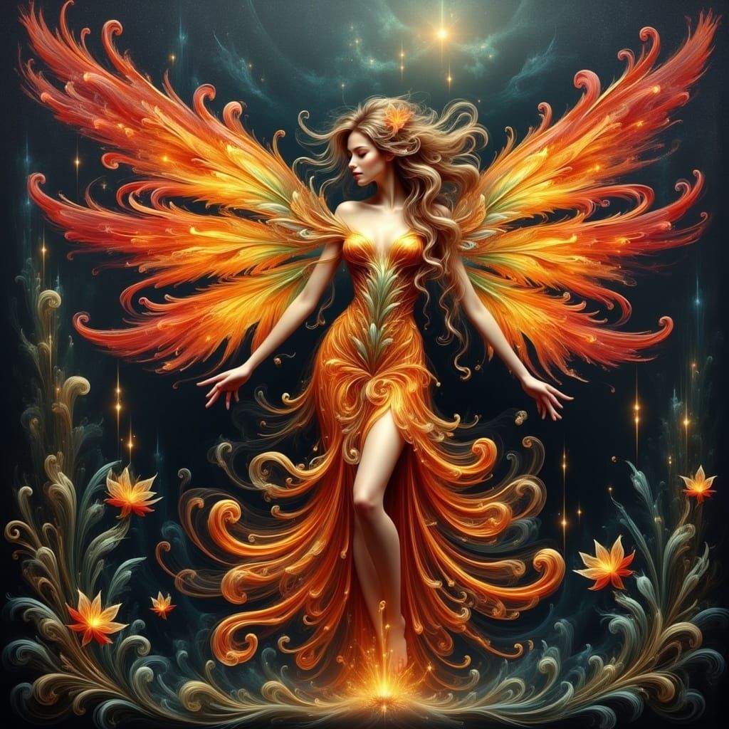 Celtic Fire Fairy with Feet of Flames