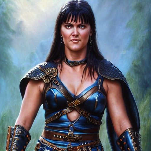 Xena Warrior Princess Portrait in Photorealistic Style