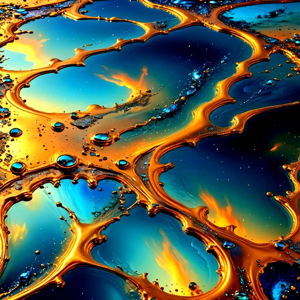 Abstract Galaxy Reflection on Ocean