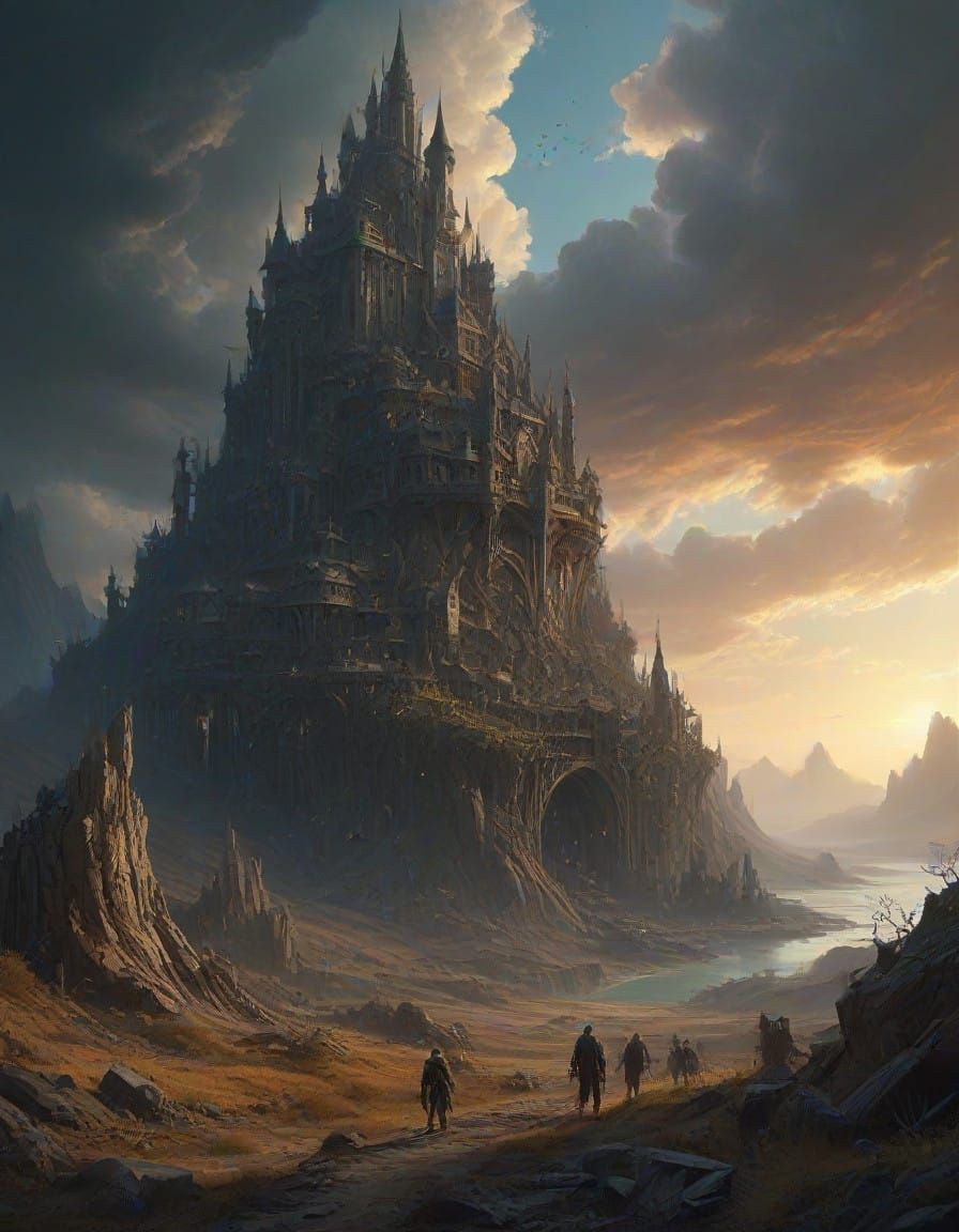 Divine Wasteland Landscape: A Dystopian Heaven