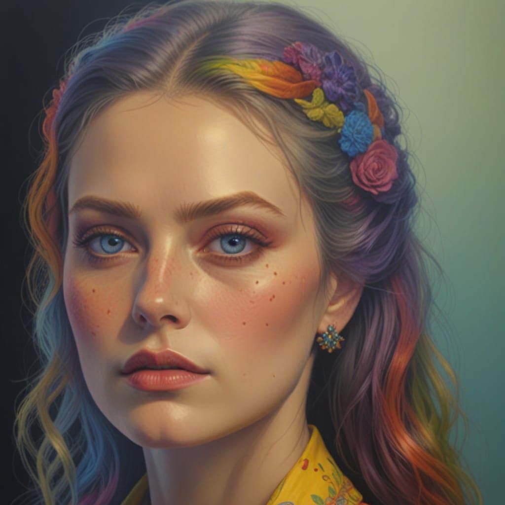 Hyperrealistic Cinematic Masterpiece with Vibrant Triadic Co...