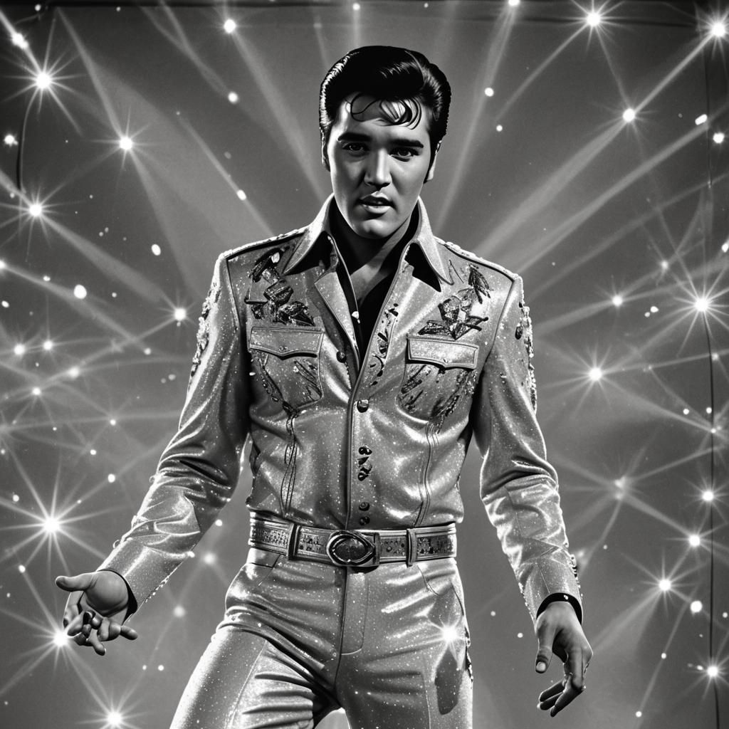Elvis Presley Hologram Illuminated with LED Lights