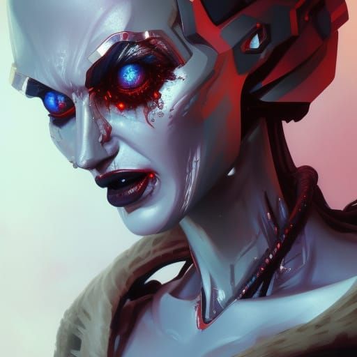 Hyperdetailed Demonic Robot Portrait in 8k Resolution