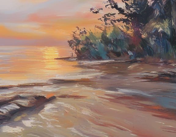 Early morning sunrise Van Wagner’s Beach Hamilton Ontario Ol...