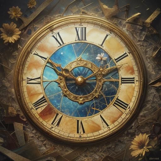 Surreal Dreamscape of Memory Fragments in Golden Light