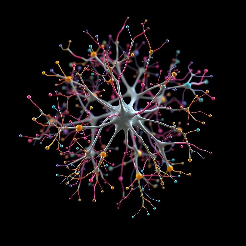 Surreal Neural Network Landscape in Digital Illustration Sty...