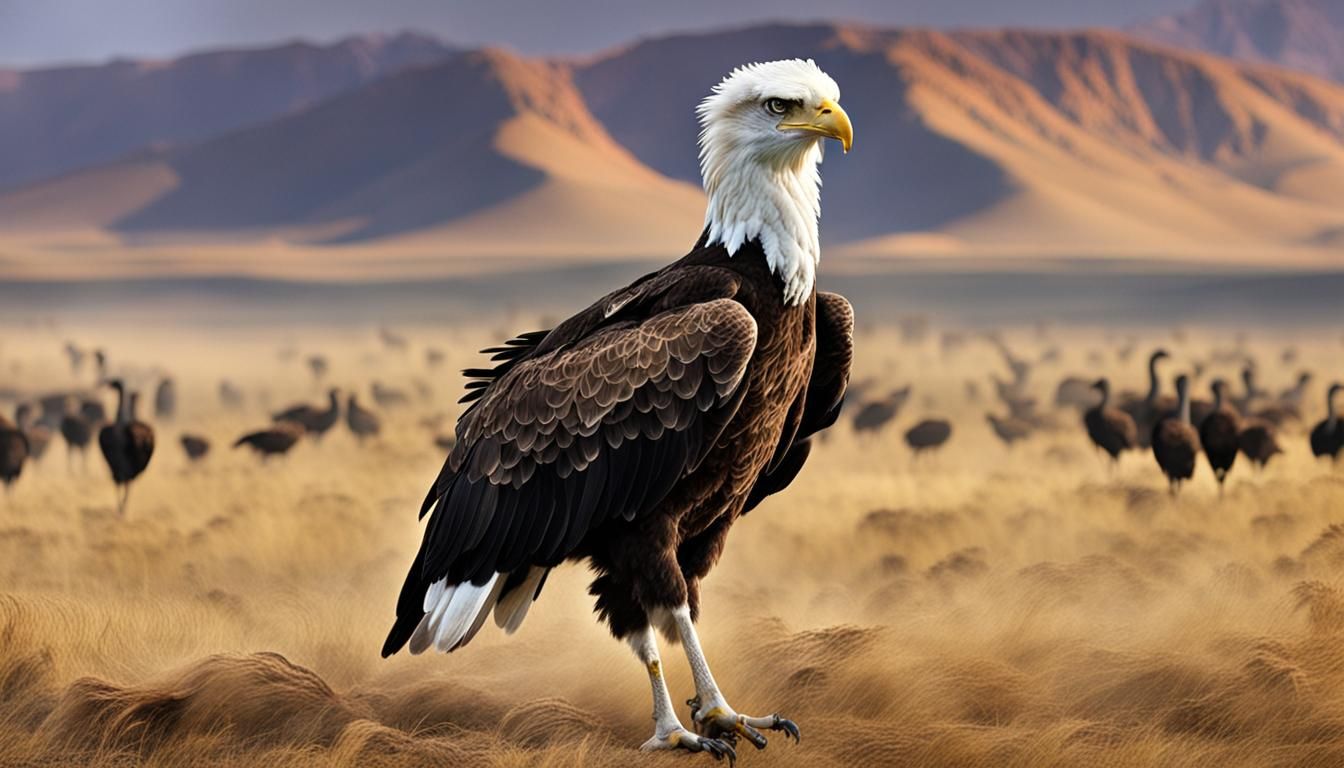 Hybrid Bald Eagle and Ostrich Creature