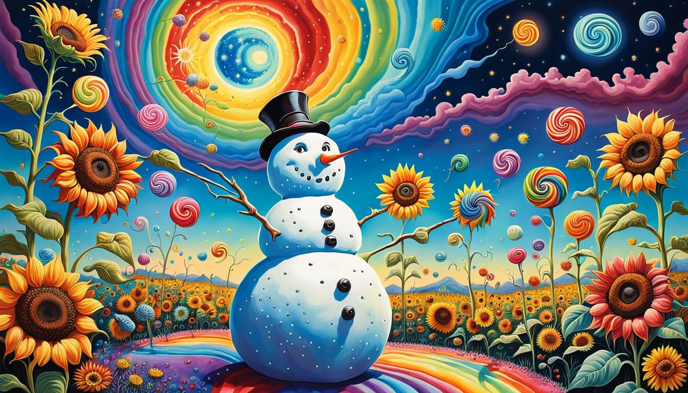 Surreal Whimsical Scene in Candyland Aesthetic with Hyperrea...