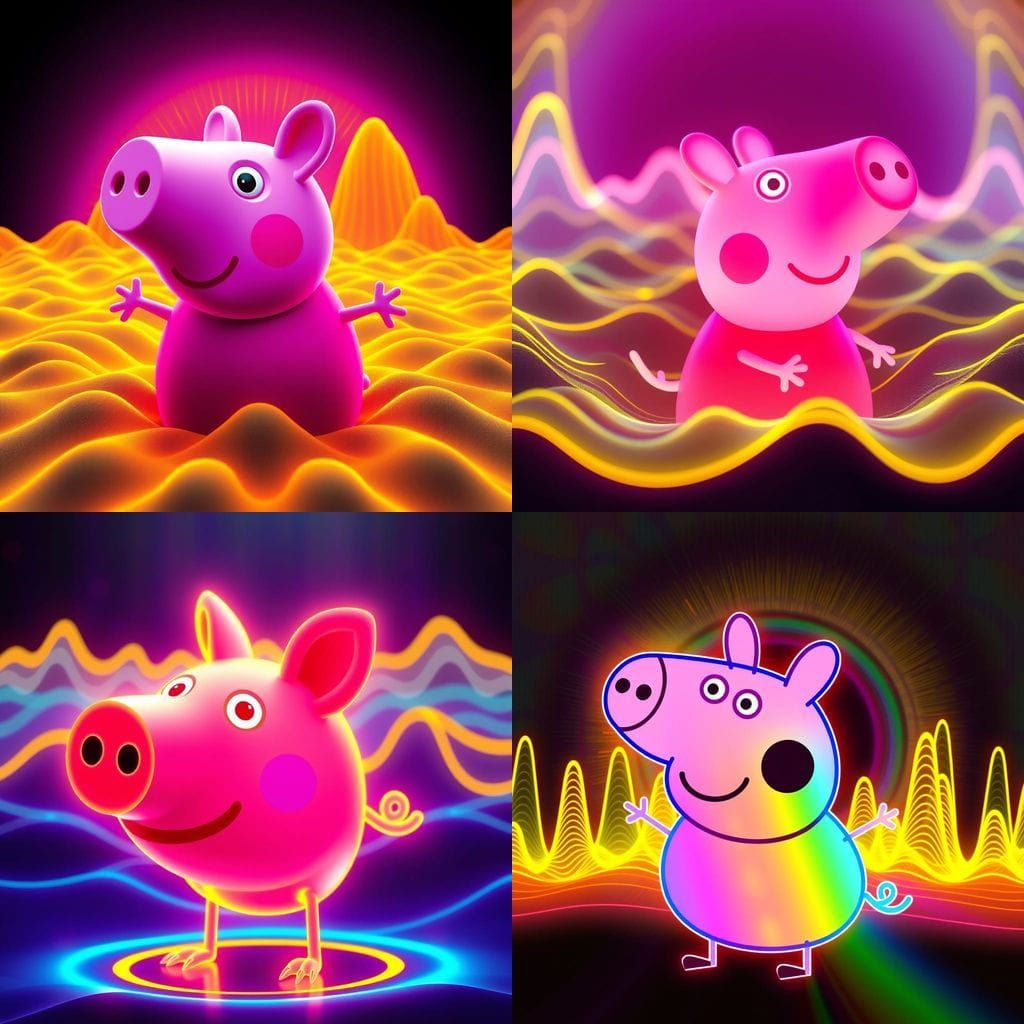 Spectral Sound Wave Cartography Art of Peppa Pig