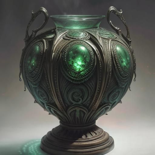 Cthulhu Vase in Snowy Lab: Cosmic Horror Still