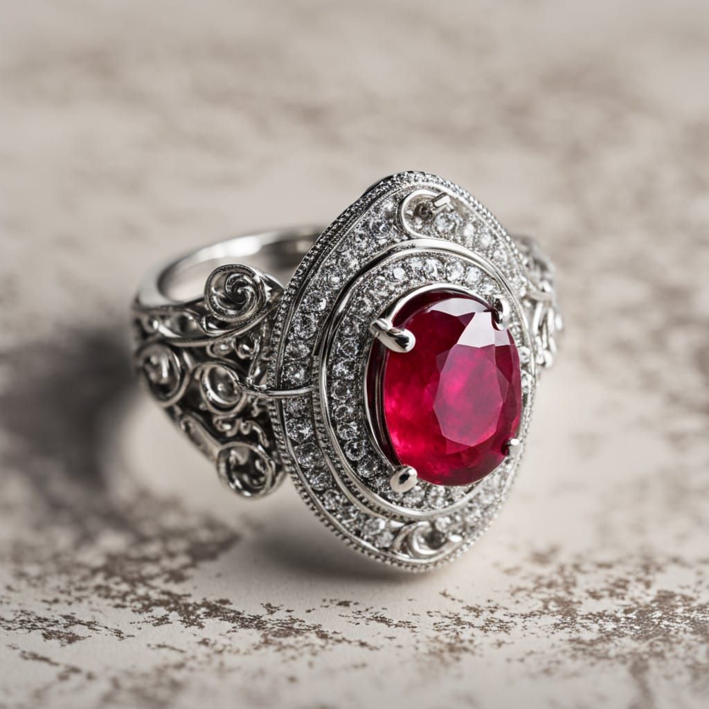 Luxurious Ruby Ring in Intricate Design
